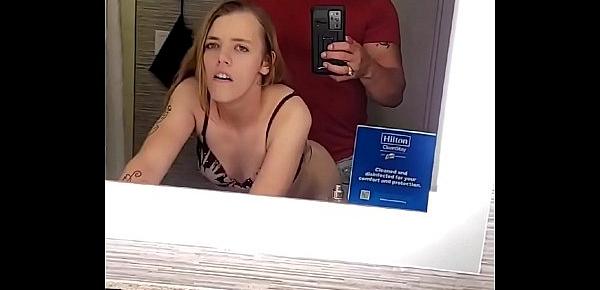  Fucking Tiny Petite Young College Freshman I met at College Town Club in Hotel Bathroom